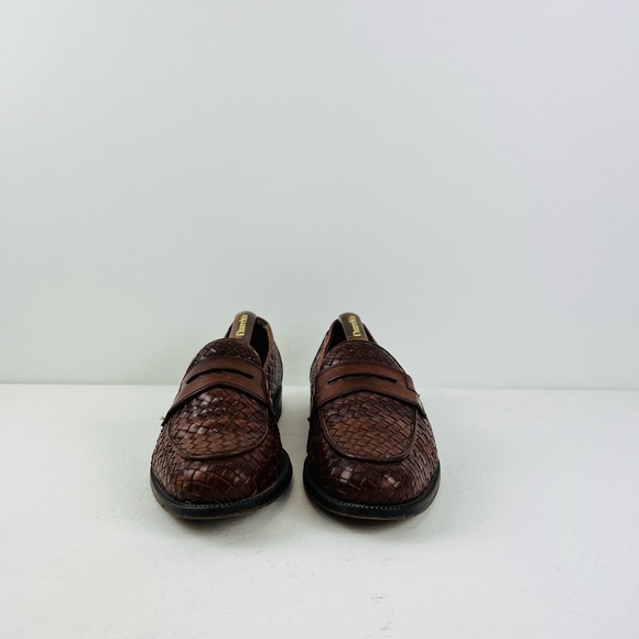 Russell & Bromley Tan Brown Leather Woven Classic Slip On Loafers UK 9 - Picture 5 of 12
